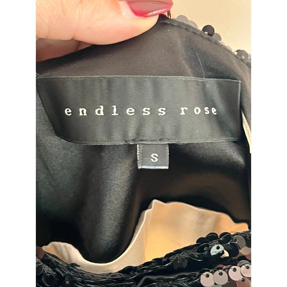 Endless Rose Sequin Bow Sleeveless Square Neck Mini Dress Cream/Black Women's S - Picture 6 of 10
